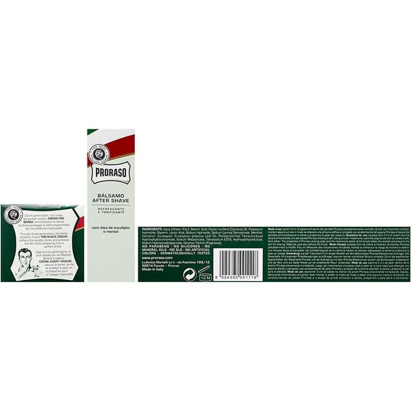 ProrasoギフトセットジーノリフレッシュプレシェーブクリームシェービングクリームアフターシェーブバームイタリアProrasoVintageGinoTinGiftSet