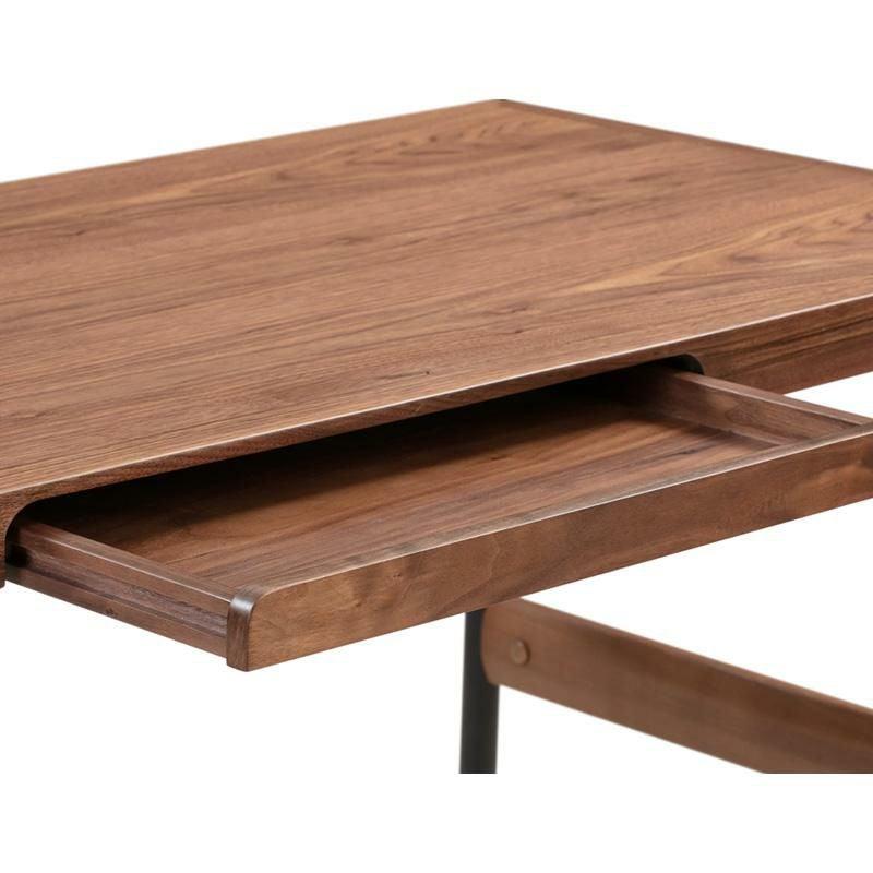 ライティングデスク幅140cmウォルナット引き出し付KardielWALNUTUrbane55"WritingDesk