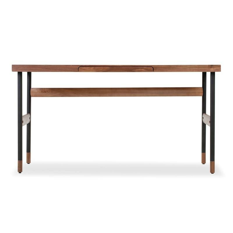 ライティングデスク幅140cmウォルナット引き出し付KardielWALNUTUrbane55"WritingDesk