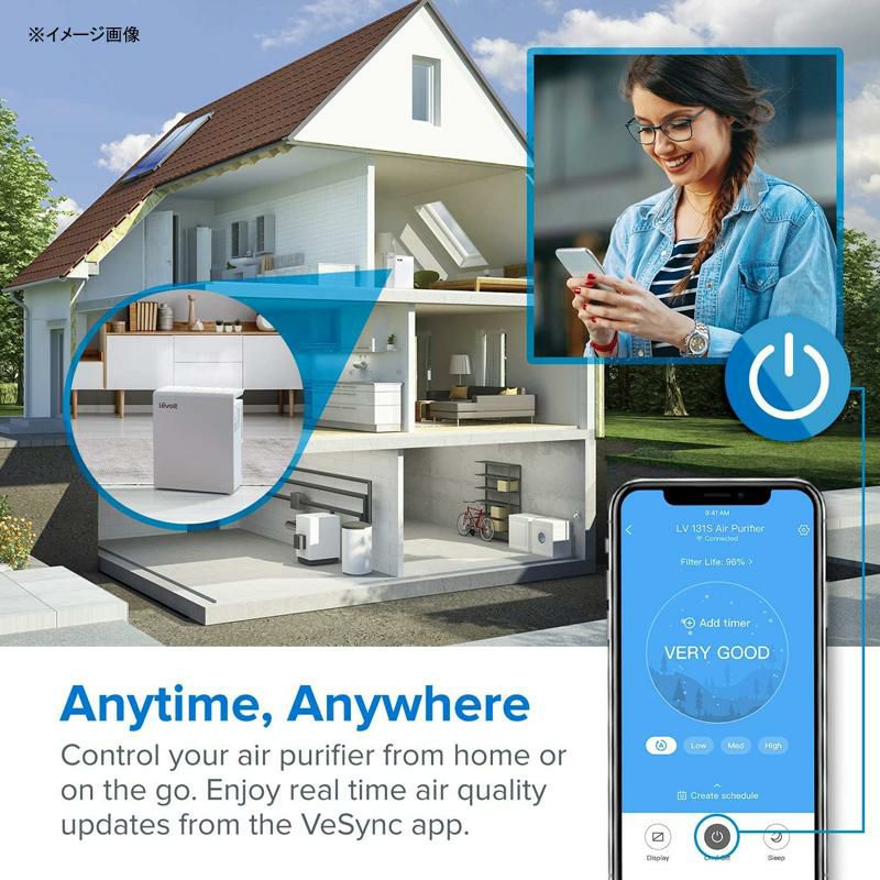 空気清浄機HEPAフィルター消臭静音54畳AlexaGoogleHome接続可能LEVOITSmartWiFiAirPurifierforHomeLargeRoomwithTrueHEPAFilter,AirCleane,LV-PUR131S家電