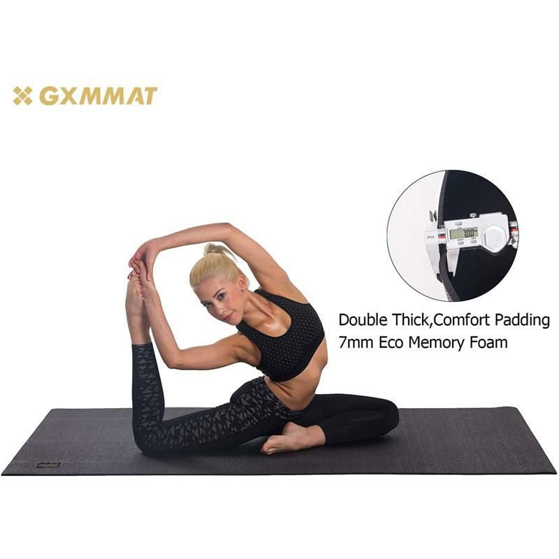 ヨガマット広い大きい183×122厚さ7mmトレーニングGxmmatLargeYogaMat72"x48"(6'x4')x7mmforPilatesStretchingHomeGymWorkout,ExtraThickNonSlipAnti-TearExerciseMat,UseWithoutShoes