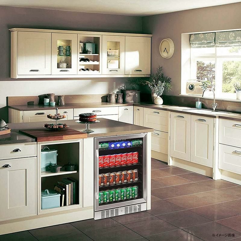 冷蔵庫ビルトイン最大177缶ビバレッジクーラーガラスドアステンレスニューエアーNewAirBuilt-InBeverageCoolerandRefrigerator,StainlessSteelMiniFridgewithGlassDoor,177CanCapacity,ABR-1770家電