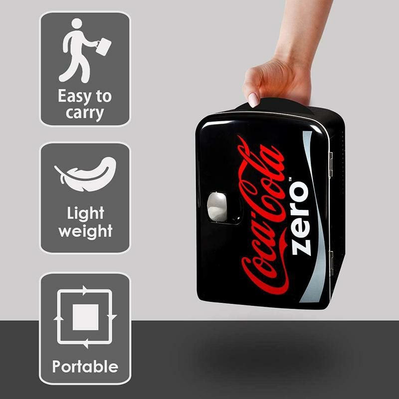 コカコーラゼロミニ温冷庫保冷保温6缶4L車載可Coca-ColaCZ04ZeroAC/DCElectricCooler-4.2Quarts(4L)Capacity,ThermoelectricCompactMiniFridgewithSelf-LockingDoorHandle,HoldsUpto6Cans,Black/Red家電