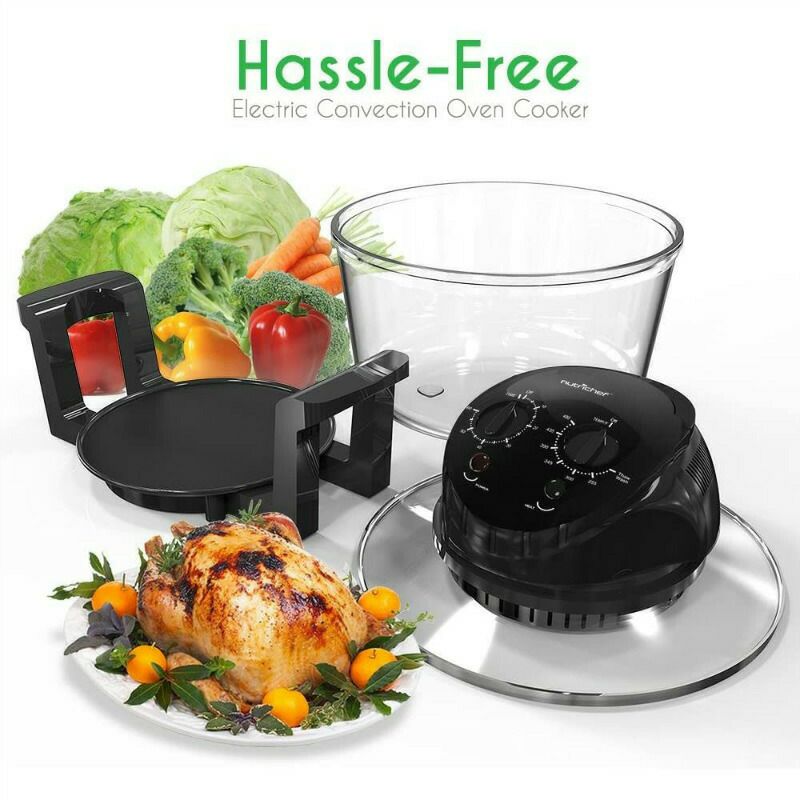 遠赤外線ガラスコンベクションオーブンNutriChefConvectionCountertopToasterOven-HealthyKitchenAirFryerRoasterOven,Bake,Grill,SteamBroil,Roast&Air-Fry,IncludesGlassBowl,BroilRackandToastingRack,120V-PKCOV45家電