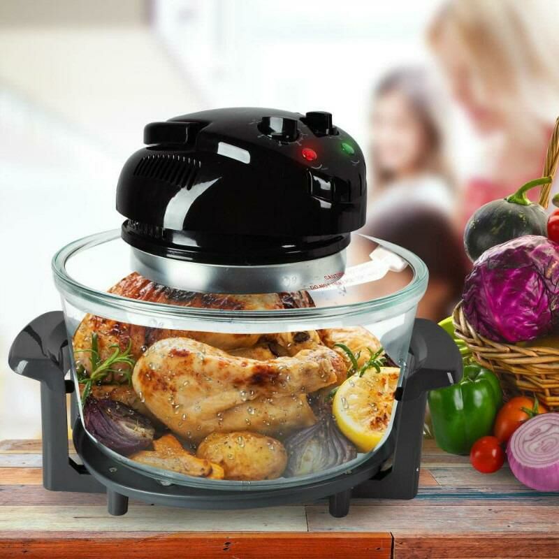 遠赤外線ガラスコンベクションオーブンNutriChefConvectionCountertopToasterOven-HealthyKitchenAirFryerRoasterOven,Bake,Grill,SteamBroil,Roast&Air-Fry,IncludesGlassBowl,BroilRackandToastingRack,120V-PKCOV45家電