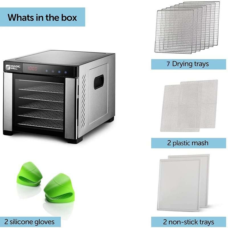食品乾燥機ディハイドレーターステンレストレー7段24時間デジタルタイマーMagicMillFoodDehydratorMachine,EasySetup,DigitalAdjustableTimerandTemperatureControl,Dryer家電
