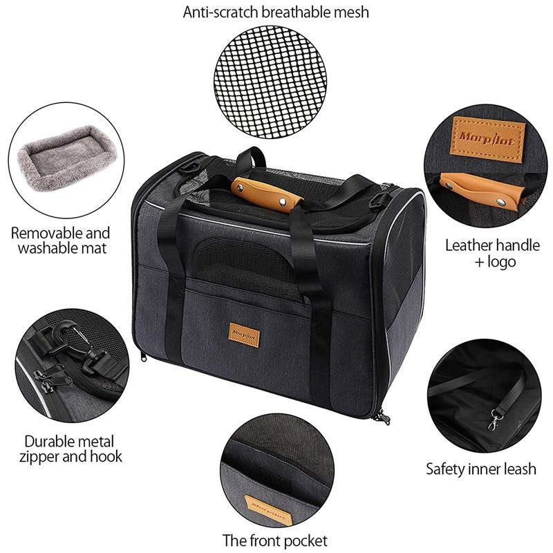 ペット用折りたたみキャリーバッグポータブル犬猫トラベルケージかばんロック式ジッパーmorpilotPetTravelCarrierBag,PortablePetBag
