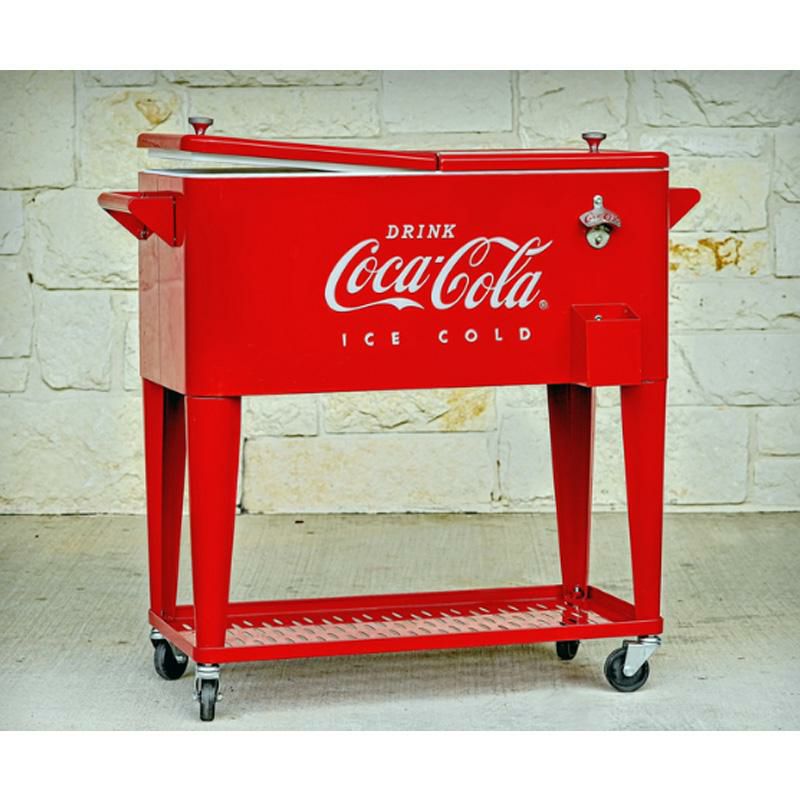 コカコーラ カート型 クーラーボックス 76L キャスター 栓抜き トレー