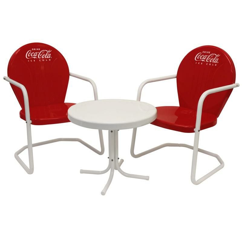 Coca-Cola レトロテーブルセット コカコーラ メタル テーブル チェア セット レッド レトロ Coca-Cola
