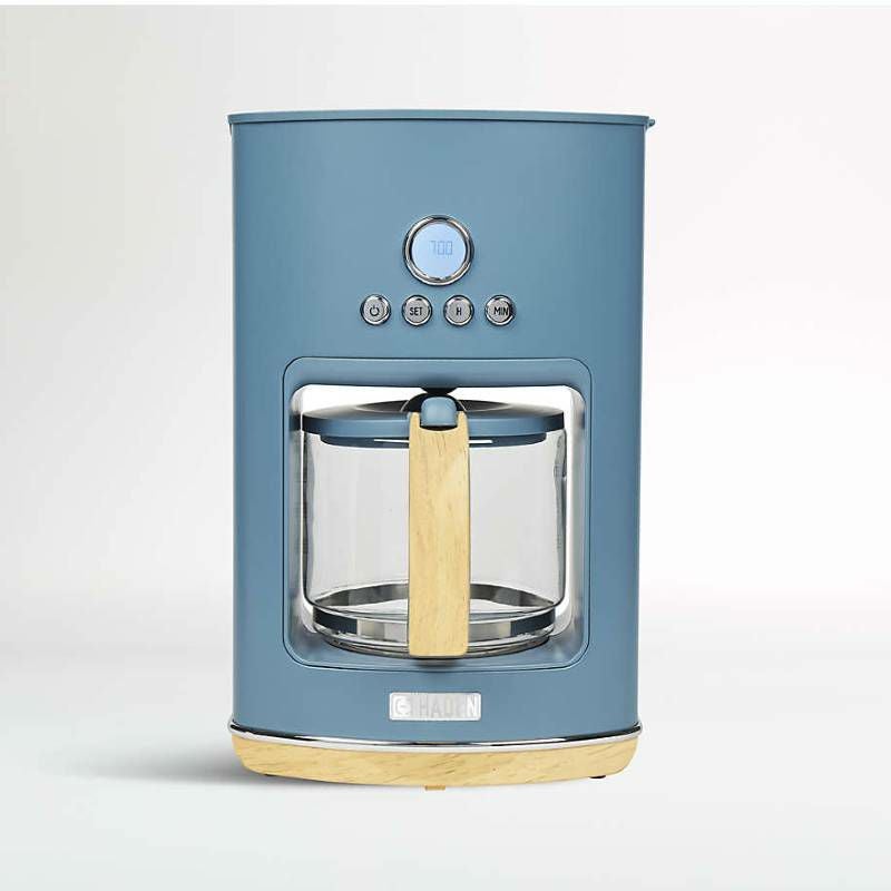 コーヒーメーカー12カップガラスカラフェ蒸らし保温BPAフリー限定モデルヘイデンイギリスCRATEANDBARRELHadenSiltGreenDripCoffeeMaker家電