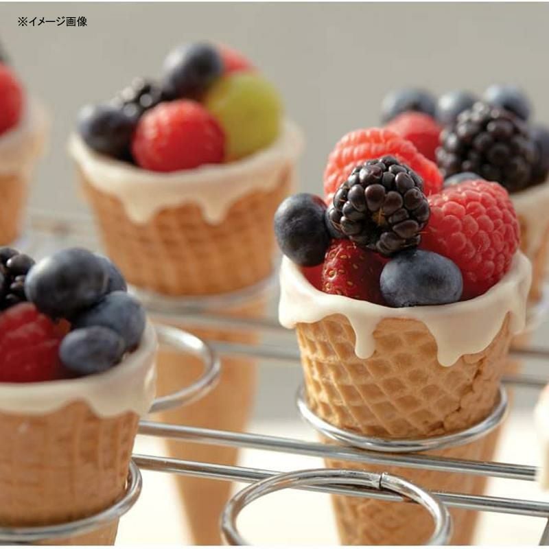 アイスクリームコーンホルダースタンドラック12本シルバーWiltonCupcakeConesBakingRack,12-CavityIceCreamConeCupcakesHolder