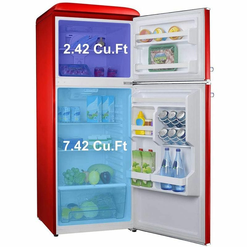 冷蔵庫 冷凍庫 280L レトロデザイン 2ドア 幅60cm おしゃれ 大容量