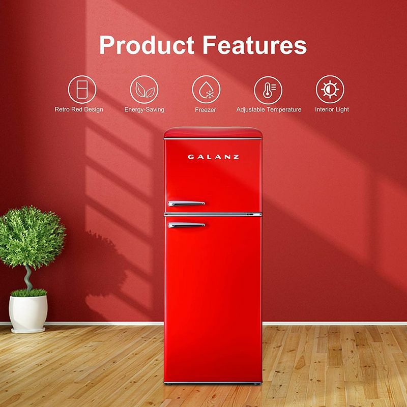 【終了】冷蔵庫オシャレな赤 冷蔵庫 冷凍庫 88L 2ドア レトロ Galanz 3.1 cu ft Retro Mini Fridge