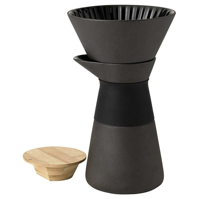 スローブリューコーヒーメーカードリップブラックバンブーふたステルトンStelton25x14x14cmTheSlowBrewCoffeeMaker,Black