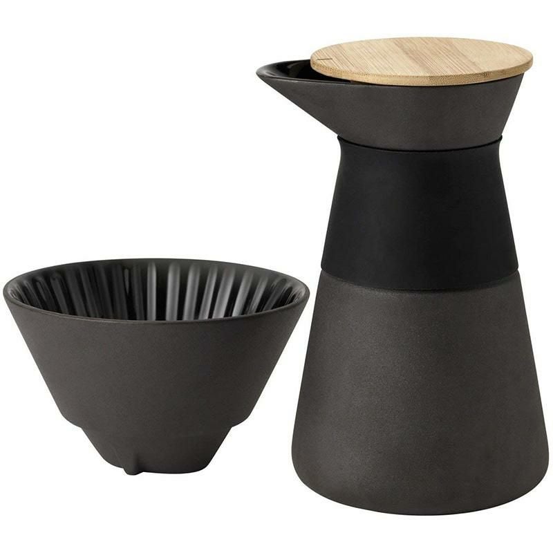 スローブリューコーヒーメーカードリップブラックバンブーふたステルトンStelton25x14x14cmTheSlowBrewCoffeeMaker,Black