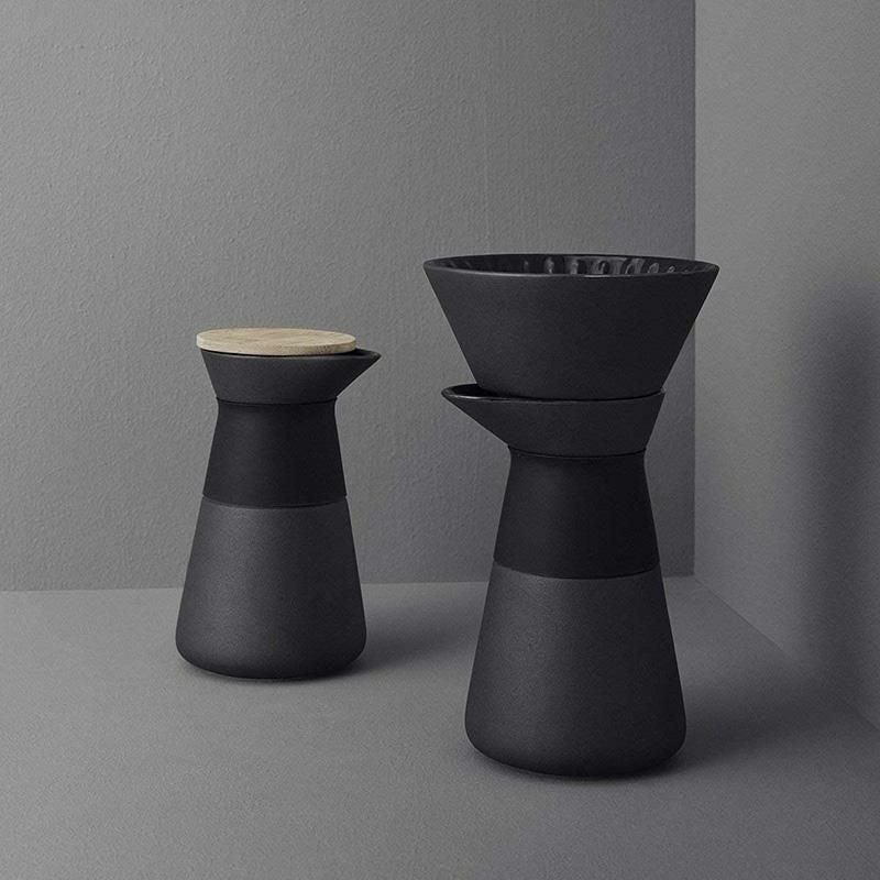 スローブリューコーヒーメーカードリップブラックバンブーふたステルトンStelton25x14x14cmTheSlowBrewCoffeeMaker,Black