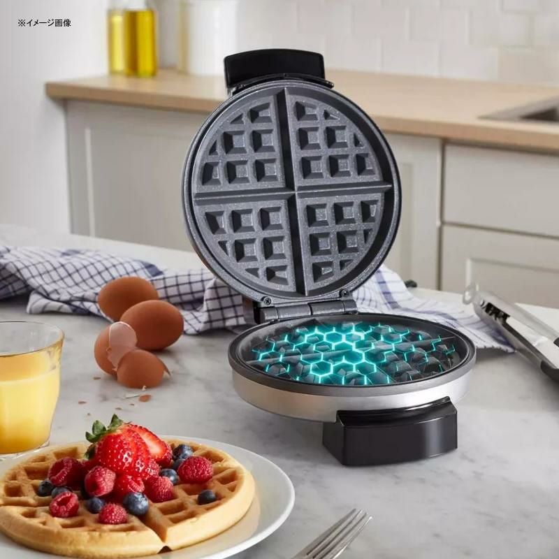 Belgian Waffle Maker ベルギーワッフルメーカー 家庭用 ワッフルメーカー4枚焼 丸型 クロム Belgian Waffle Maker 家電