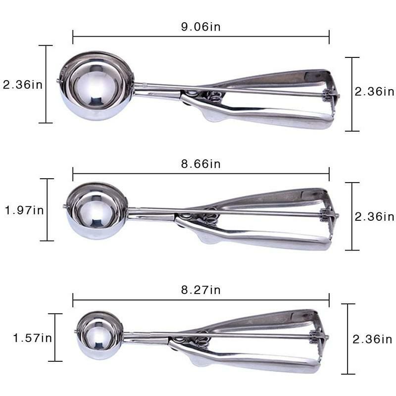 スクープアイスクリーム3サイズセットステンレスすくうCookieScoopSet,UTILITI3PCSStainlessSteelIceCreamScoopincludeLargeMediumSmallCookieDoughScooperSetForBakingIceCreamBallMaker