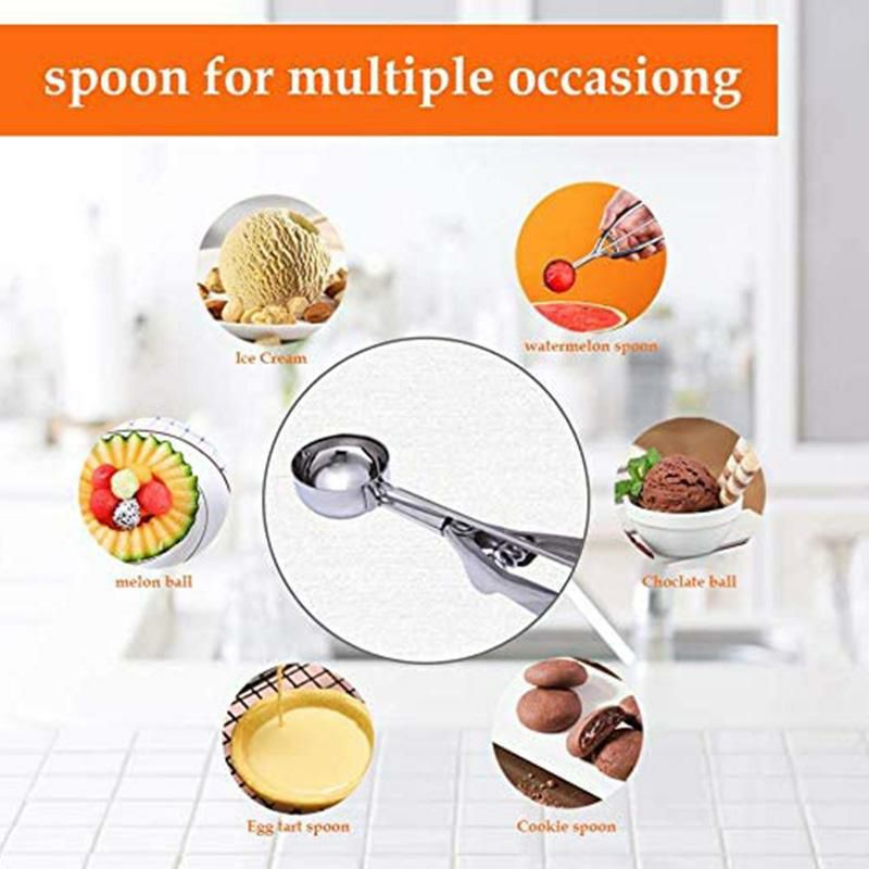 スクープアイスクリーム3サイズセットステンレスすくうCookieScoopSet,UTILITI3PCSStainlessSteelIceCreamScoopincludeLargeMediumSmallCookieDoughScooperSetForBakingIceCreamBallMaker