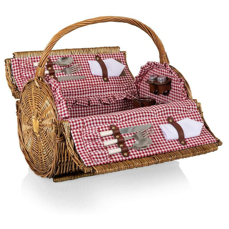 ピクニックバスケット 2人用 PICNIC TIME Barrel Wicker Picnic Basket