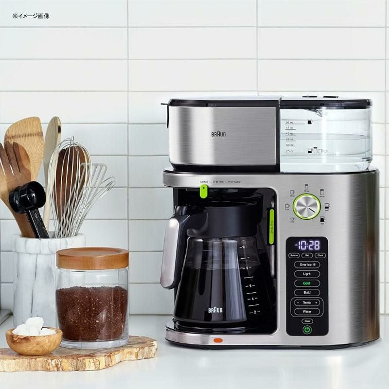 コーヒーメーカーマルチサーブ10カップガラスカラフェブラウンBPAフリーBraunMultiServeDripCoffeeMakerKF9150WH家電