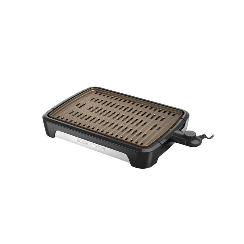 スモークレス電気グリル煙が少ないPFOAフリージョージフォアマン50×33cmGeorgeForeman172Sq.In.OpenGrateSmokelessGrillGFS0172SB