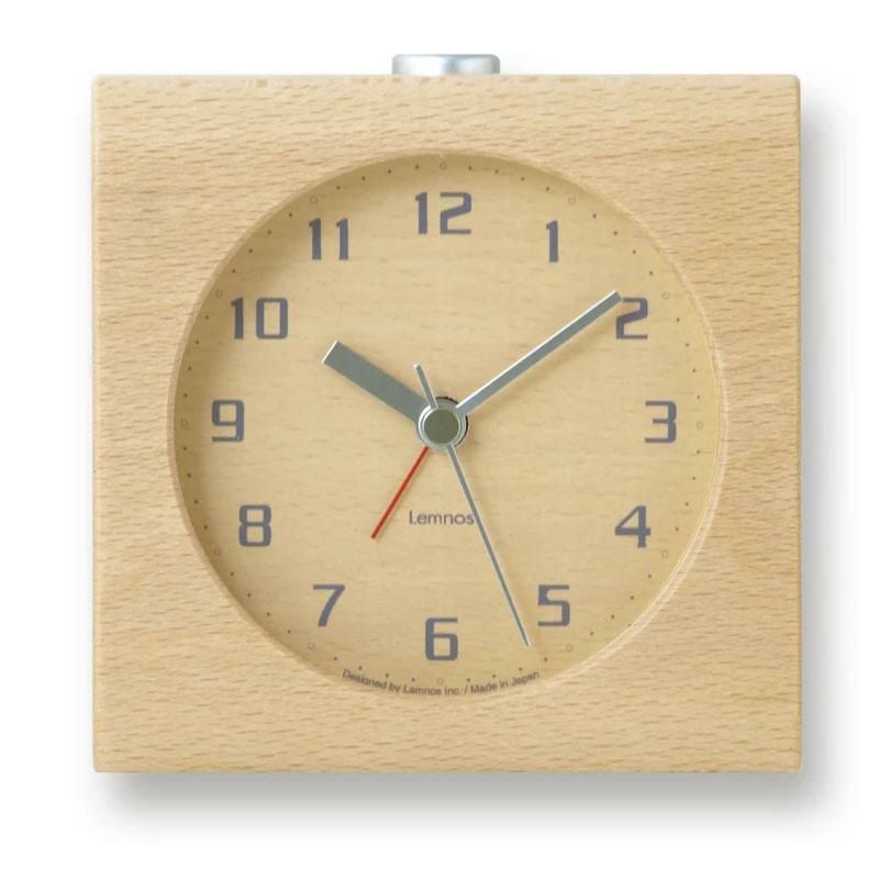 目覚まし時計 アラームクロック 木製 Block Alarm Clock in Natural