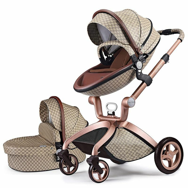 ベビーカー ストローラー PU（合皮）レザー 防水 レインカバー付 Baby