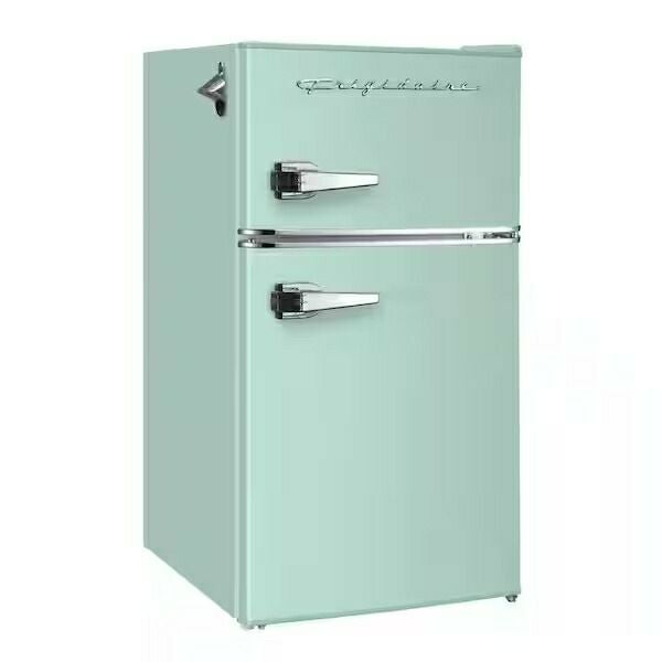 冷蔵庫冷凍庫ミニ90Lフリッジデール2ドアレトロ前面下部に白いライン有FrigidaireRetro3.2CuFtTwoDoorCompactRefrigeratorwithFreezerEFR840家電