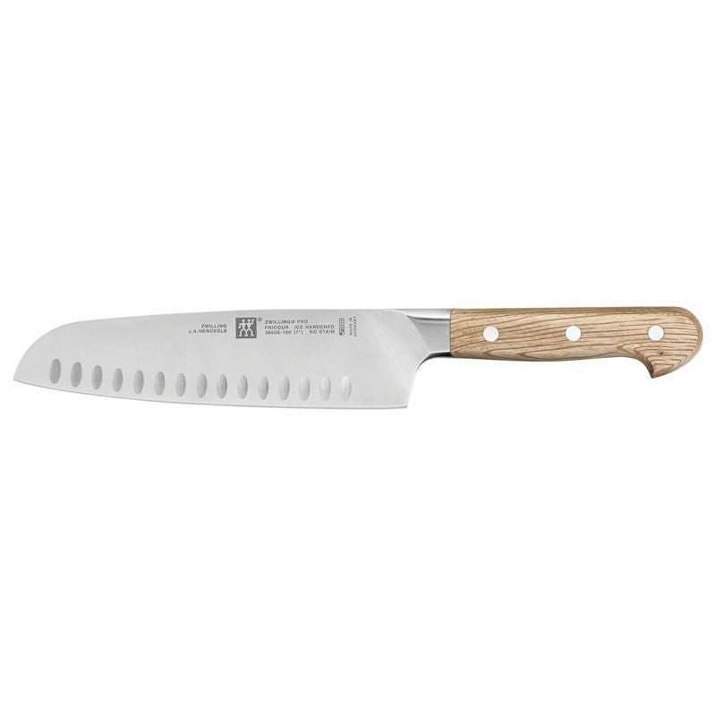 ツヴィリング 三徳包丁 18cm ナイフ ホローエッジ ホルムオーク ドイツ