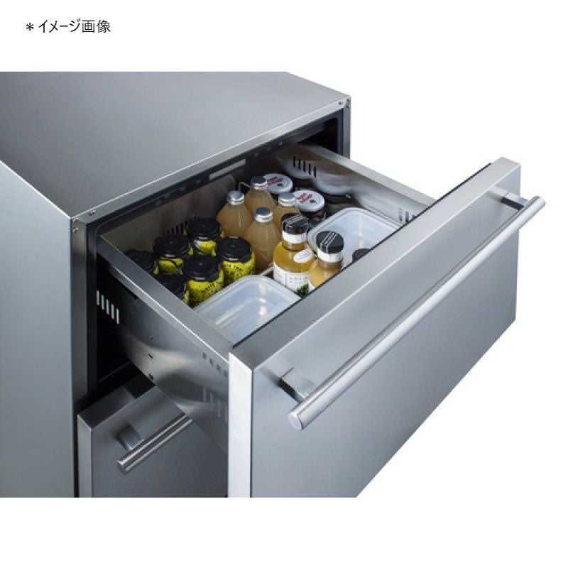 冷蔵庫 屋内外対応 引き出し式 2段 ビルトイン ステンレス 135L 幅59cm