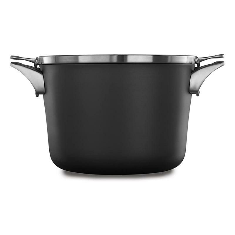 両手鍋7.6Lストックポットフタ付カルファロンプレミアハードアルマイトスペースセーブCalphalonPremierSpace-SavingHard-AnodizedNonstickCookware,8-QuartStockPotwithCover
