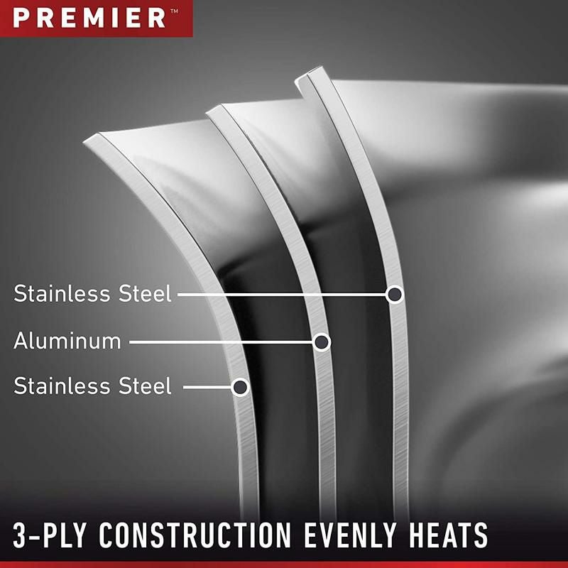 片手鍋ソースパンフタ付ステンレスカルファロンプレミアIH対応CalphalonPremierStainlessSteelSaucePan