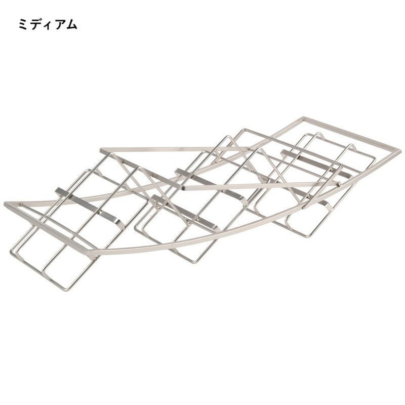 ディスプレイスタンド角形3段メタルクロムカフェレストランバイキングビュッフェAmericanMetalcraftTASFoldingThree-TierSmallChromeArchDisplayStand124TAS