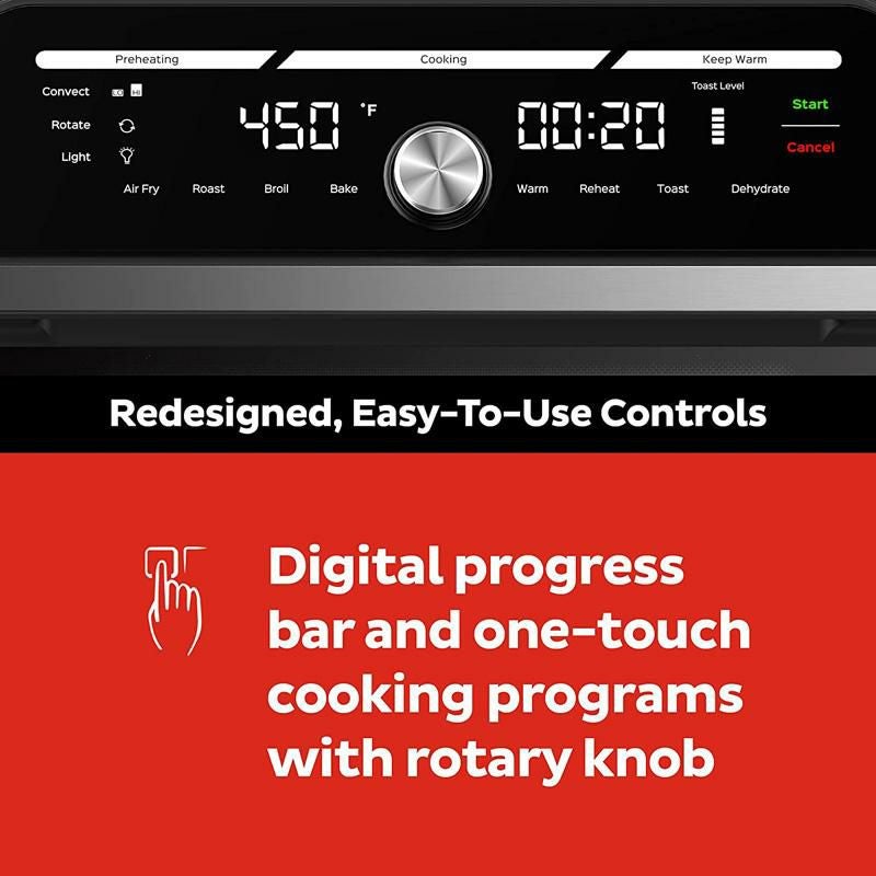 10-in-1マルチオーブン18Lノンフライヤーコンベクショントースターロティサリー食品乾燥インスタントオムニプラスInstantOmniPlus10-in-1AirFryerToasterOvenCombo18-Liter家電