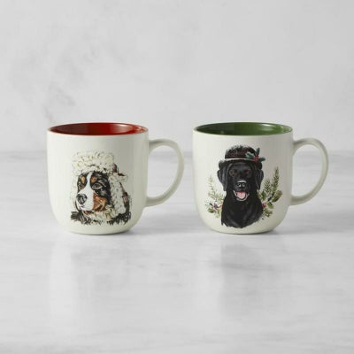 マグカップ530ml2個セットラブラドールホリデーバーニーズHolidayBerneseMountainandBlackLabradorDogMugs