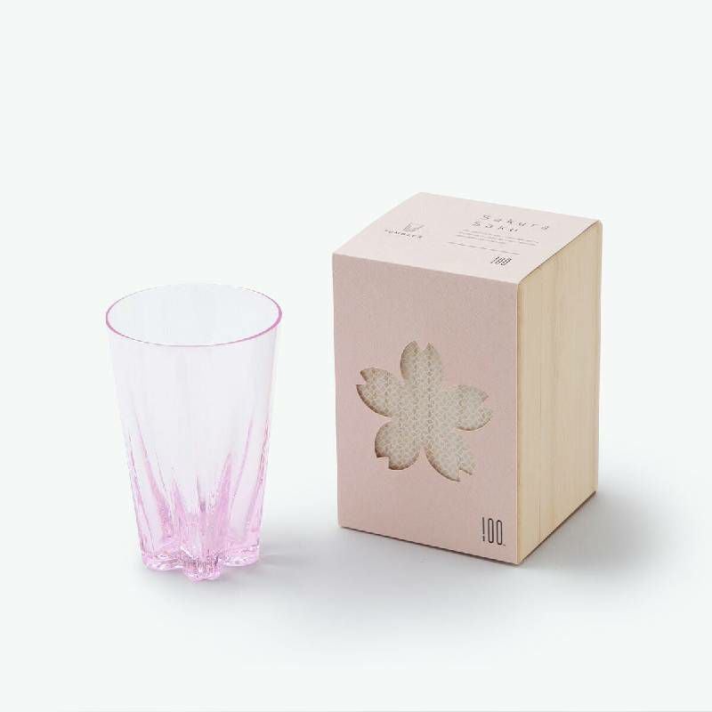 100%サクラサクグラスタンブラーグラス桜色