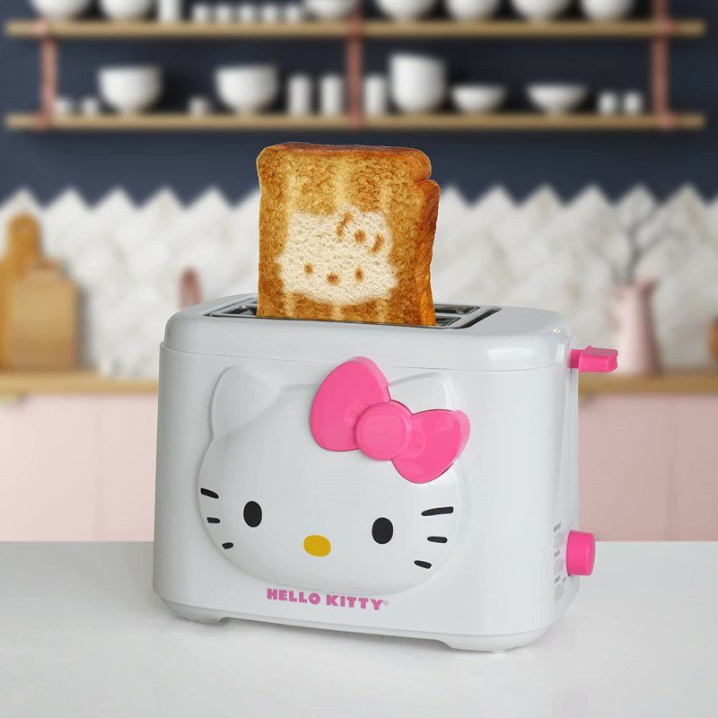 ハローキティ2枚焼きワイドスロットトースターポップアップHelloKitty2-SliceWideSlotToasterWithCoolTouchExterior家電