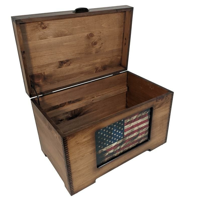国旗　アンティーク　木箱　戦時中 木箱 アメリカ製 トランク ビンテージ 国旗 ボックス Relic Wood アンティーク雑貨