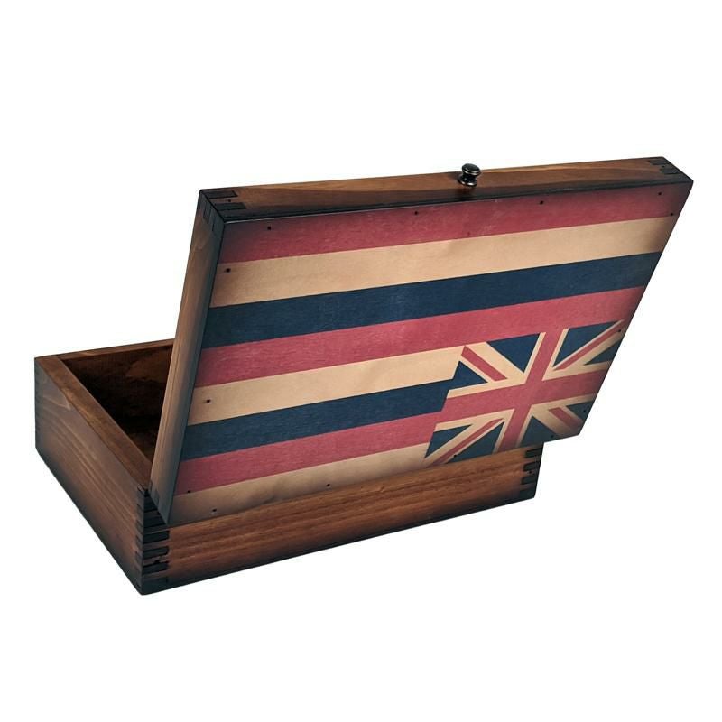 木箱 アメリカ製 ハワイ州旗 メモリーボックス Relic Wood Hawaii