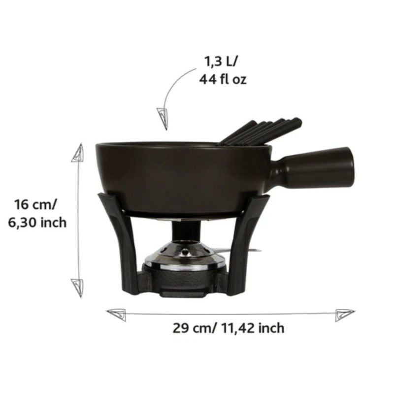 ボスカフォンデュセットフォンデュ鍋ストーブフォーク6本付BoskaNeroCeramicFonduePotSet