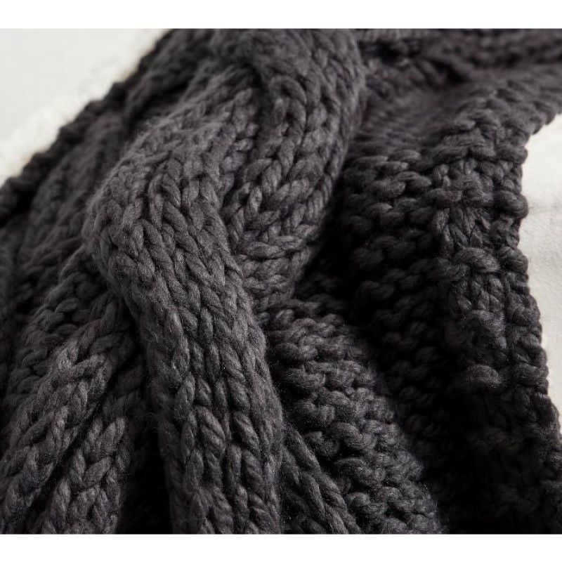 リバーシブルブランケット毛布ニットフェイクファーAlpineMegaCableSherpaBackThrows