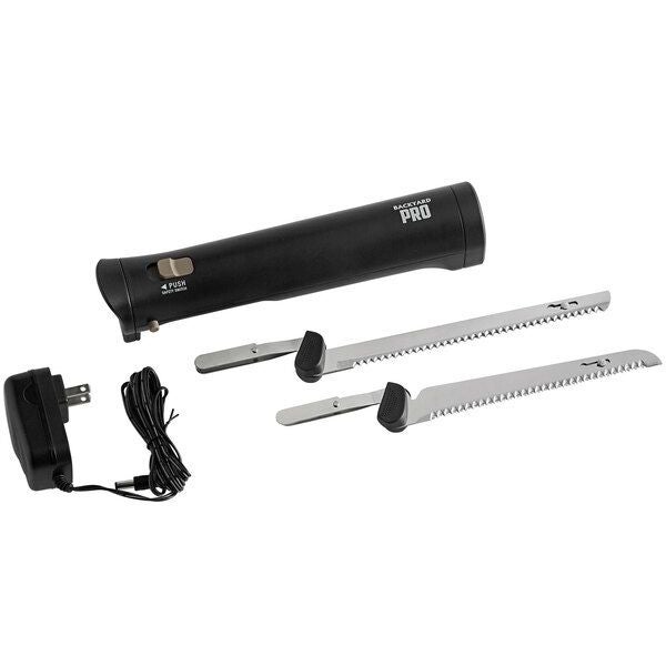 電動ナイフカービングフォークケース付BPAフリーシェフマンChefmanElectricKnifewithBonusCarvingFork&SpaceSavingStorageCaseIncludedOneTouch,Durable8InchStainlessSteelBlades,RubberizedBlackHandle,BPAFree家電