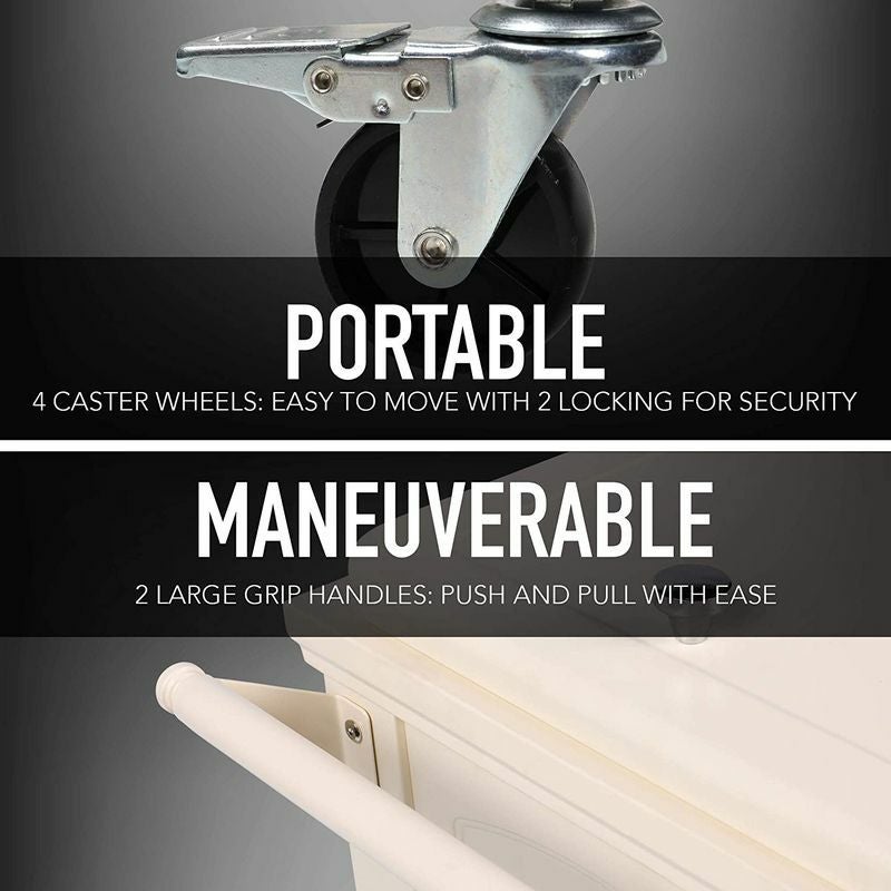 カート型クーラーボックス76Lペプシ栓抜き付PermasteelPS-203F1-PEPSI-AM80QuartPortableRollingPatioCooler,Cream