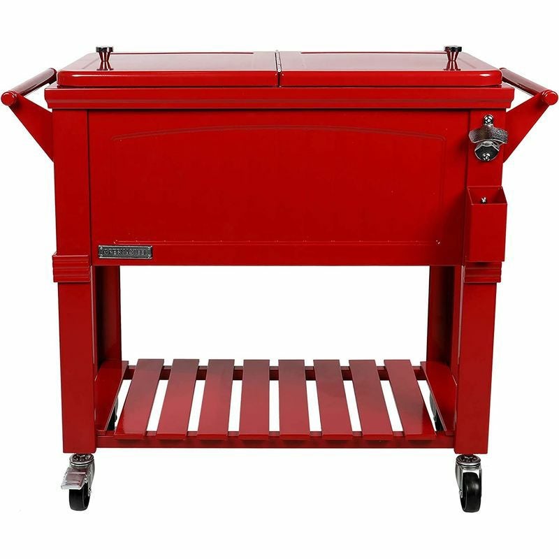 カート型クーラーボックス76L栓抜き付Permasteel80-QtPatioCoolerforOutside|OutdoorBeverageCoolerBarCart,PS-A203