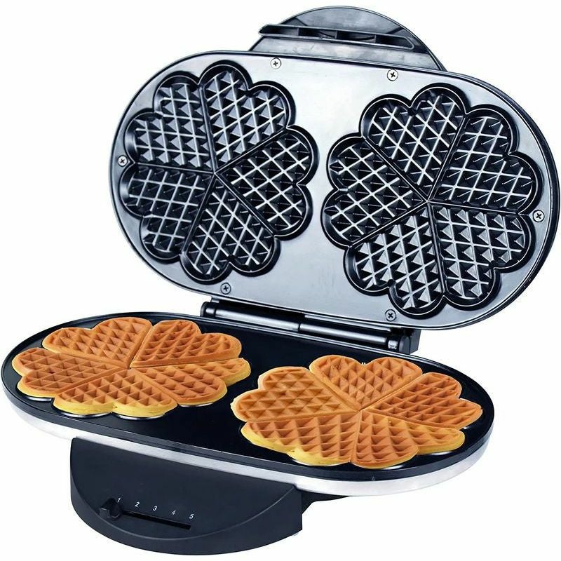 ハート型 ワッフルメーカー 2枚 ステンレス 焼き色設定 ZZ Heart