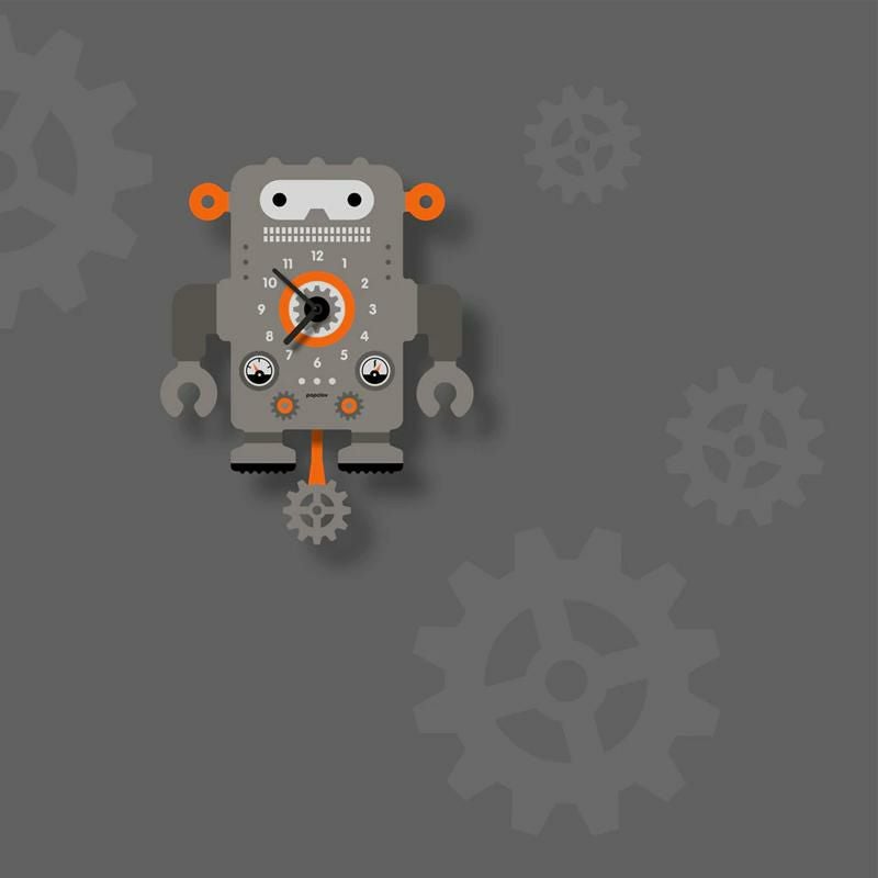 ウォールクロックロボットクォーツアクリルマット仕上げ振り子時計壁掛けアメリカ製モダンムースModernMooserobotpendulumclock