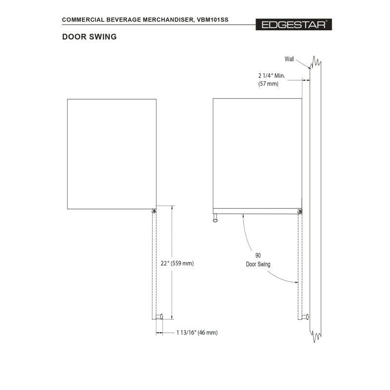 ビルトイン冷蔵庫286Lリバーシブルガラスドアワイヤーシェルフ4段鍵付EdgeStarVBM10122InchWide10.1Cu.Ft.CommercialBeverageMerchandiserWithTemperatureAlarmandReversibleDoor家電【代引不可】