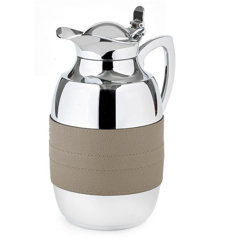 サーマルカラフェ1Lクロムメッキステンレスレザーハンドメイドイタリア製SCULLY&SCULLYThermalLeatherCarafes