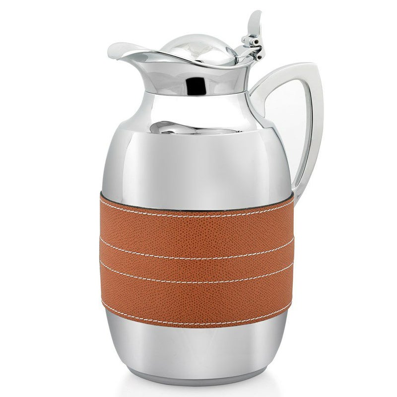 サーマルカラフェ1Lクロムメッキステンレスレザーハンドメイドイタリア製SCULLY&SCULLYThermalLeatherCarafes